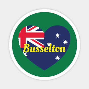 Busselton WA Australia Australian Flag Heart Magnet